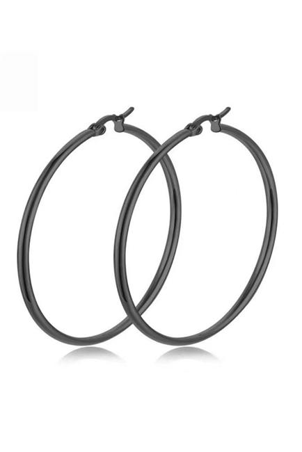 Stainless Steel Hoop Earrings E3890-BK