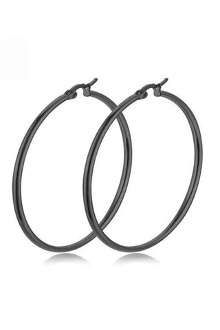 Stainless Steel Hoop Earrings E3890-BK