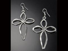 Silver Plated Earring With Cross Design