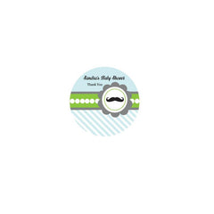 Little Man Party Personalized Round Labels