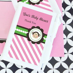 Pink Monkey Party Personalized Notebook Favors