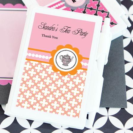 Tea Party Personalized Notebook Favors