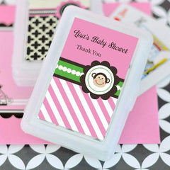 Pink Monkey Party Personalized Playing Cards