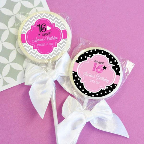 Personalized Sweet 16 or 15 Lollipop Favors