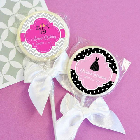 Personalized Sweet 16 or 15 Lollipop Favors