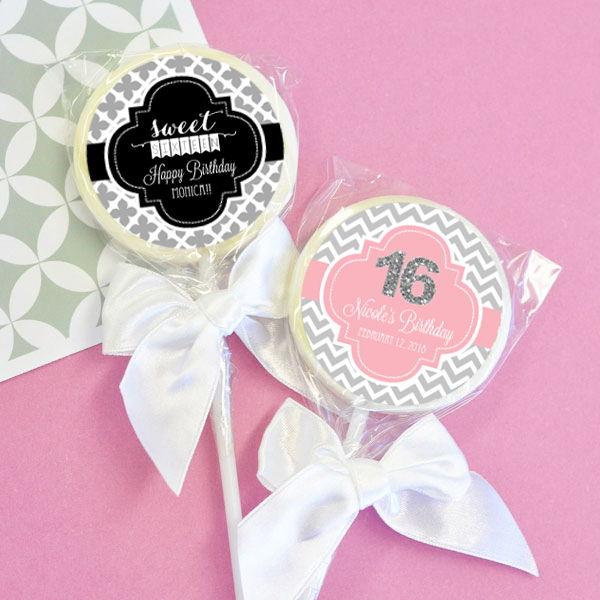 Personalized Sweet 16 or 15 Lollipop Favors