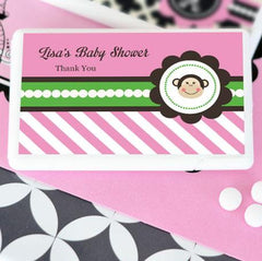 Pink Monkey Party Personalized Mini Mint Favors