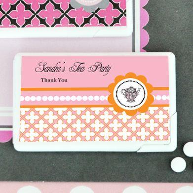 Tea Party Personalized Mini Mint Favors
