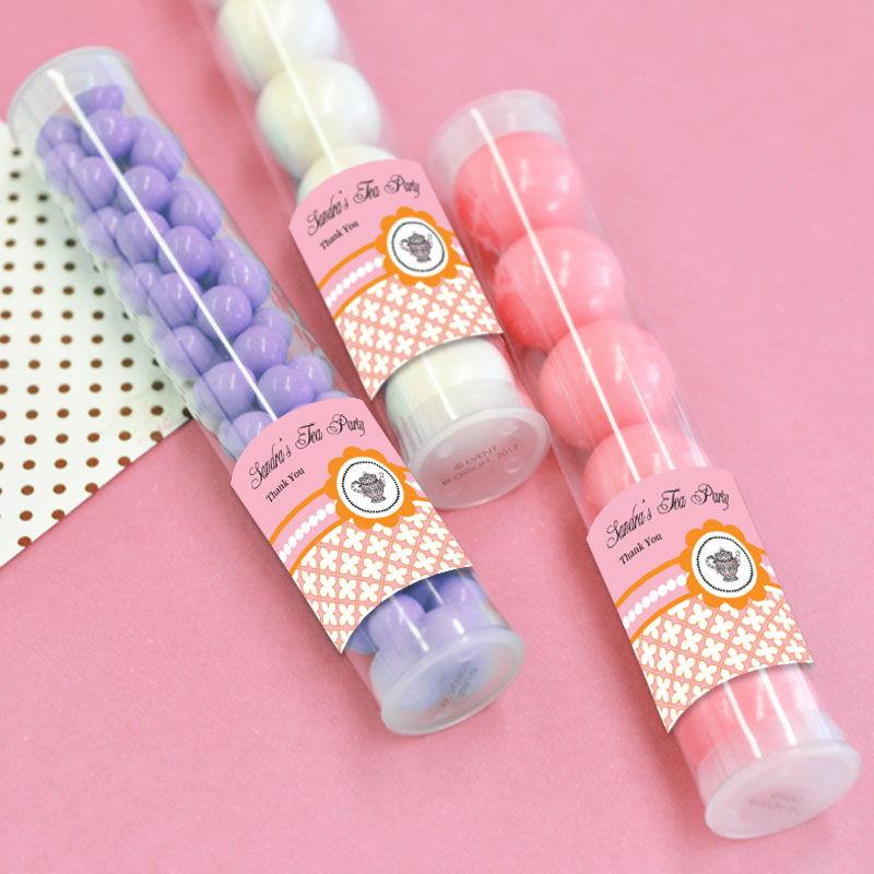 Tea Party Personalized Candy Tubes