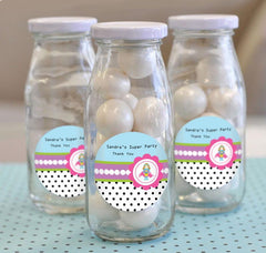 Super Hero Girl Birthday Personalized Milk Bottles
