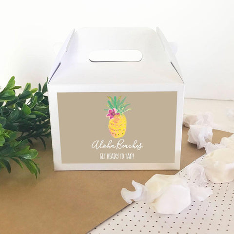 Personalized Tropical Beach Mini Gable Boxes (set of 12)
