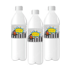 Super Hero Boy Birthday Personalized Water Bottle Labels