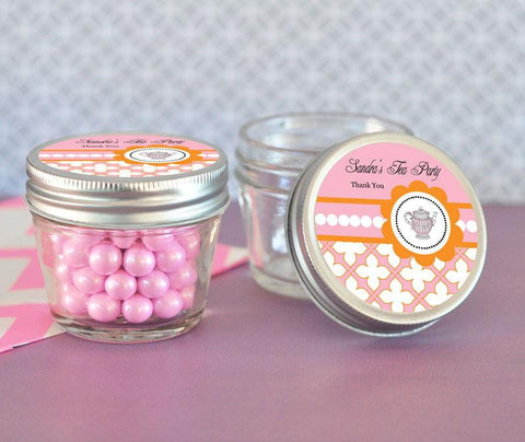 Tea Party Small 4 oz Mason Jars - set of 24