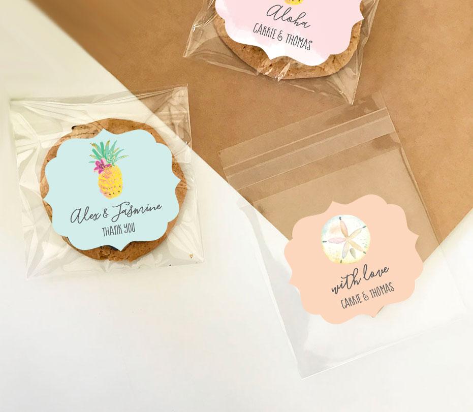 Personalized Tropical Beach Clear Candy Bags (Set of 24)