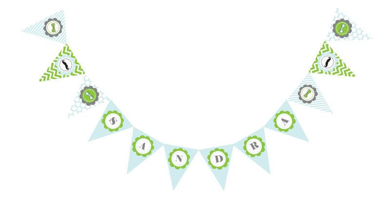 Little Man Party Pennant Banner