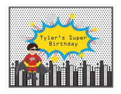 Super Hero Boy Birthday Party Sign