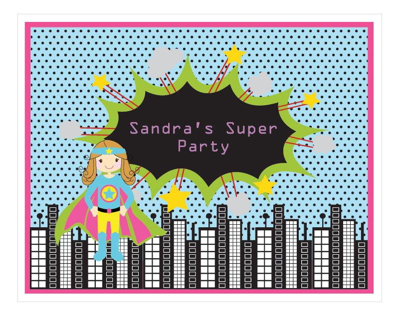 Super Hero Girl Birthday Party Sign