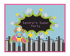 Super Hero Girl Birthday Party Sign