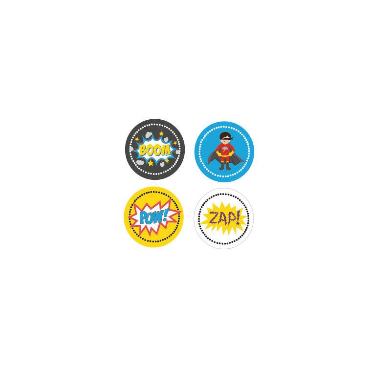 Super Hero Boy Birthday Decorative Mini Stickers (Set of 32)
