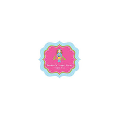 Super Hero Girl Birthday Frame Personalized Labels