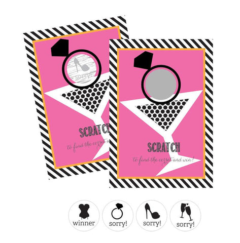 Bachelorette Party Scratch Off Game Cards (Set of 12)