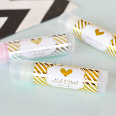 Personalized Metallic Foil Lip Balm Tubes - Set of 24