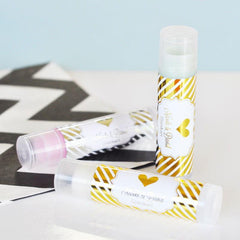Personalized Metallic Foil Lip Balm Tubes - Set of 24