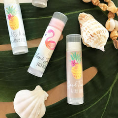 Personalized Tropical Beach Lip Balm Tubes for set of 24