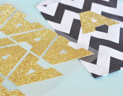 Gold Glitter Monogram Stickers (Set of 24)