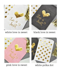 "Love is Sweet" Gold Foil Candy Buffet Bags (Set of 12)