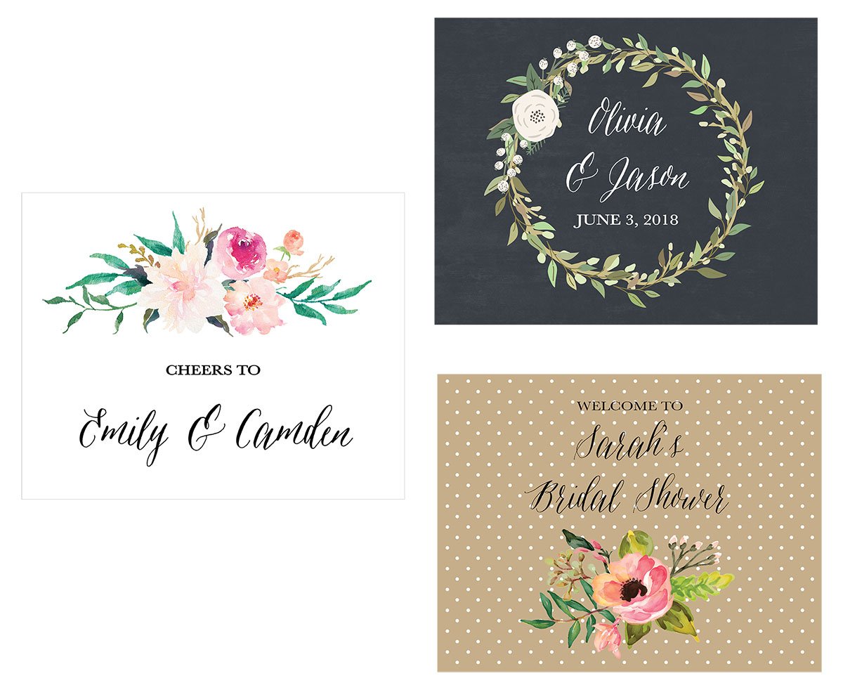 Floral Garden Custom Text Wedding Sign