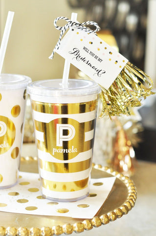 Personalized Metallic Foil Tumblers