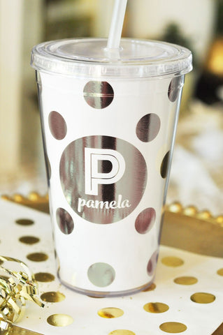 Personalized Metallic Foil Tumblers