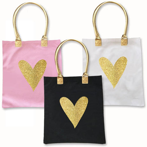 Glitter Heart Tote Bag