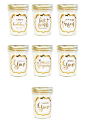 Theme Mason Jar Candle - Gold Foil