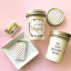 Theme Mason Jar Candle - Gold Foil