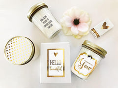 Theme Mason Jar Candle - Gold Foil