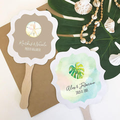 Personalized Tropical Beach Paddle Fans