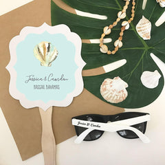 Personalized Tropical Beach Paddle Fans