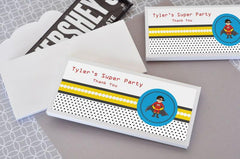 Personalized Super Hero Boy Birthday Candy Wrapper Covers