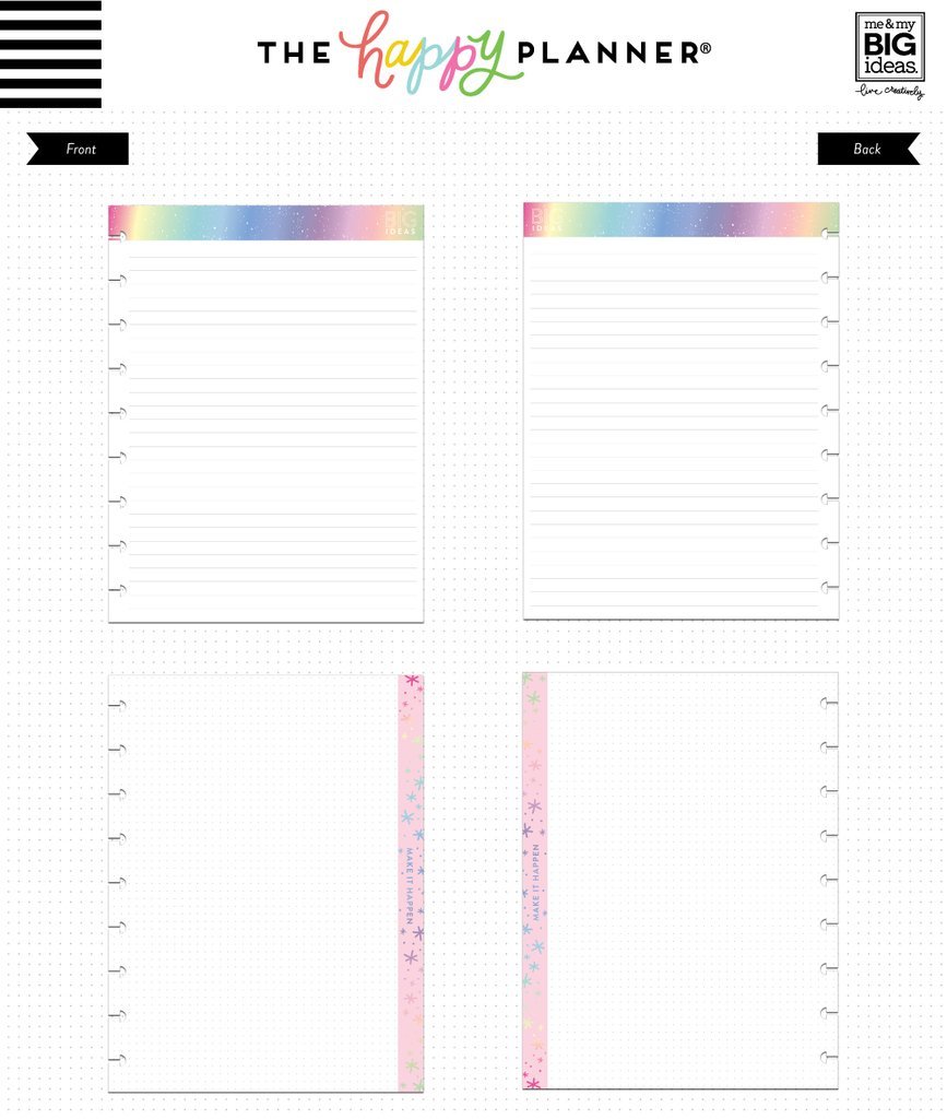 Happy Planner Classic Note Paper - Rainbow Foil