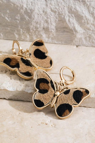 Faux Fur Butterfly Earrings