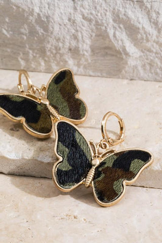 Faux Fur Butterfly Earrings