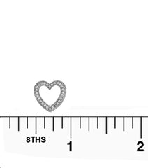 Rhodium Heart Stud Earrings