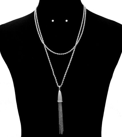 Tassel Layered Necklace Set