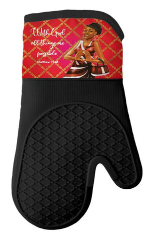 Delta Red/White Oven Mitt Pot Holder Set