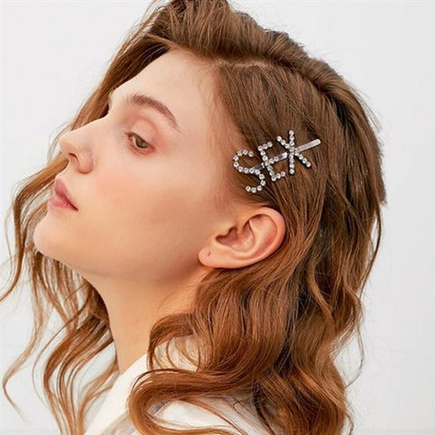 LOVE Rhinestone Hair Clip L2795