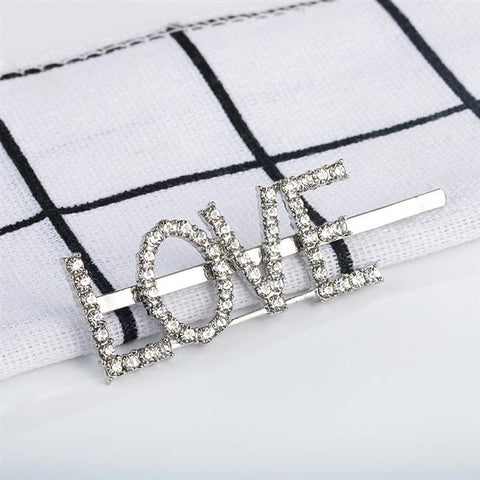 LOVE Rhinestone Hair Clip L2795