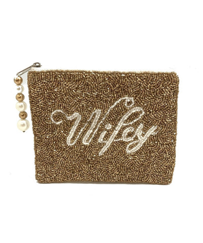 WIFEY Beaded Coin Purse