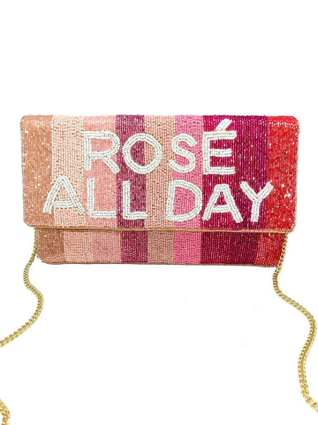 ROSE ALL DAY Beaded Striped Bag